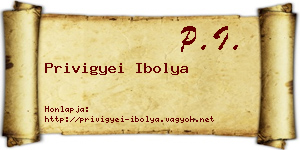 Privigyei Ibolya névjegykártya